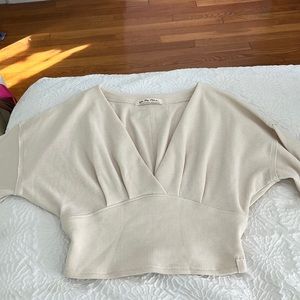 Free people peplum v neck